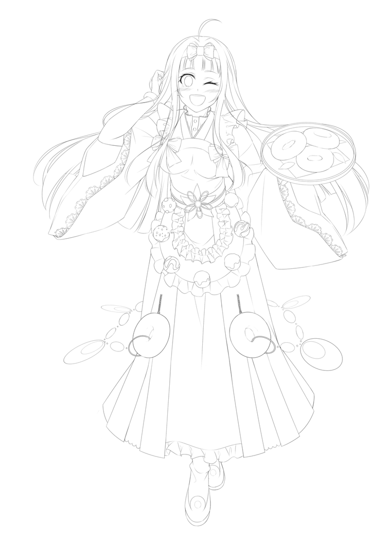 うちの子フード 擬人化イラスト 抹茶チョコレートドーナッツちゃん 柑橘コウ Note