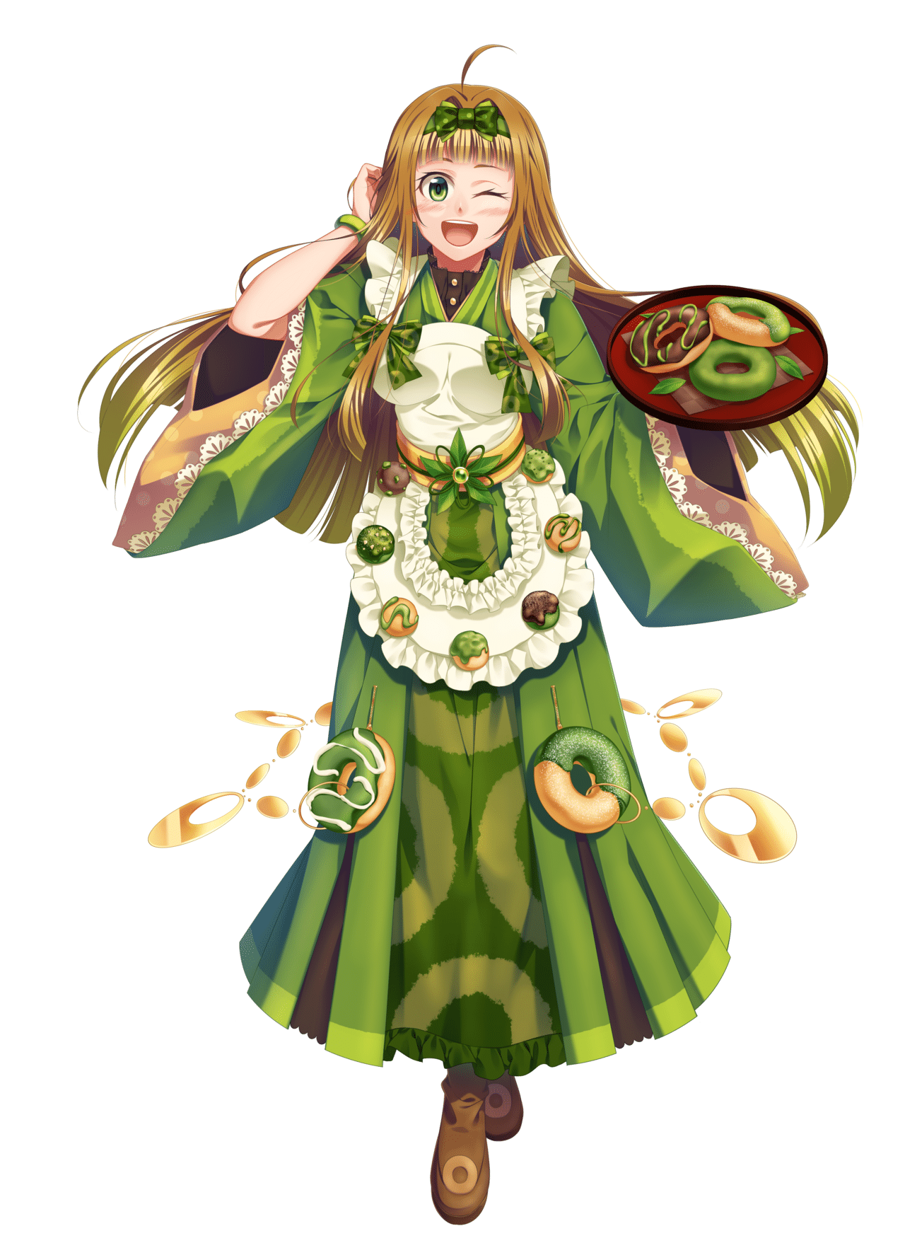 うちの子フード 擬人化イラスト 抹茶チョコレートドーナッツちゃん イラスト制作過程 柑橘コウ Note