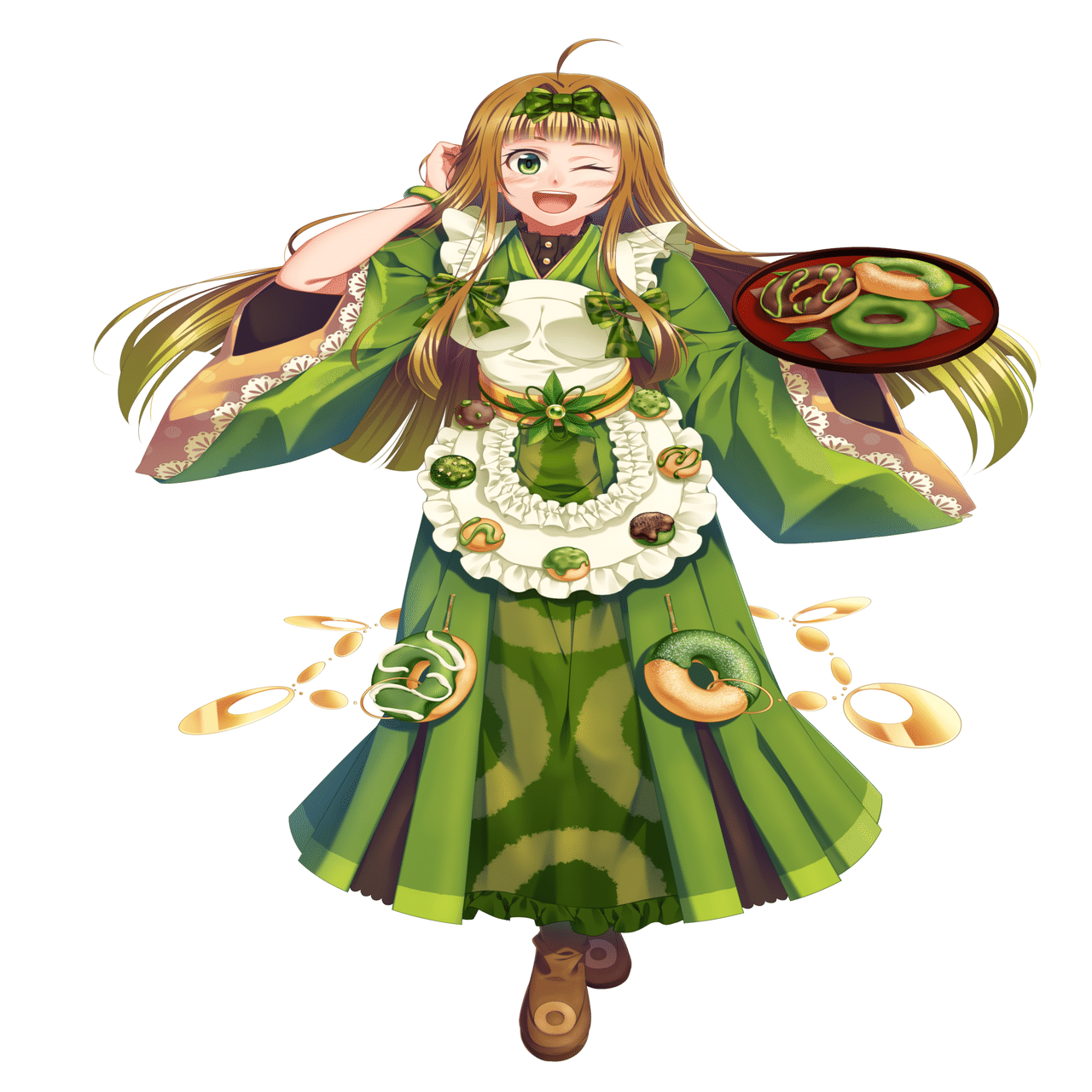 うちの子フード 擬人化イラスト 抹茶チョコレートドーナッツちゃん イラスト制作過程 柑橘コウ Note
