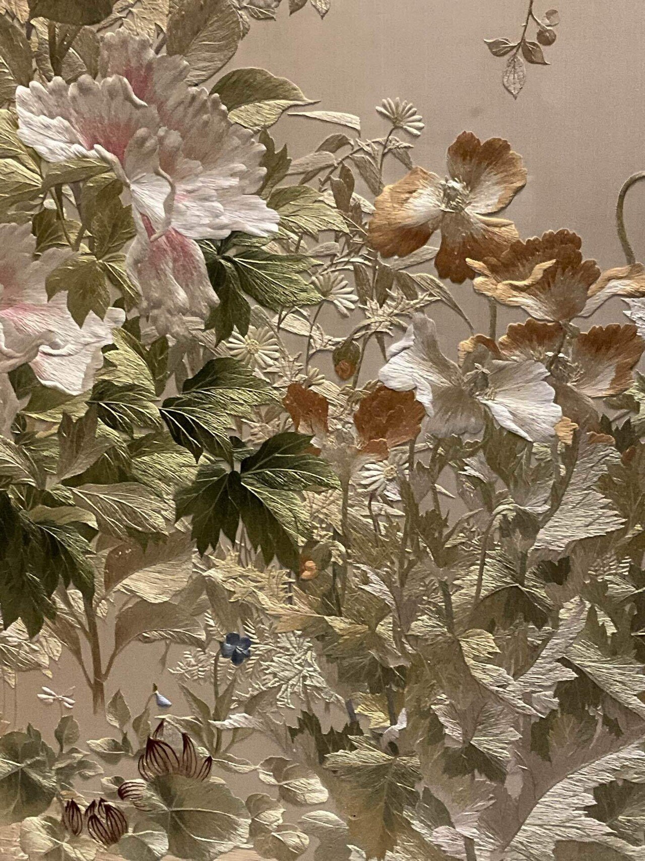 袋帯 西陣野村製 障壁草花屏風図 華文 24M12fマ