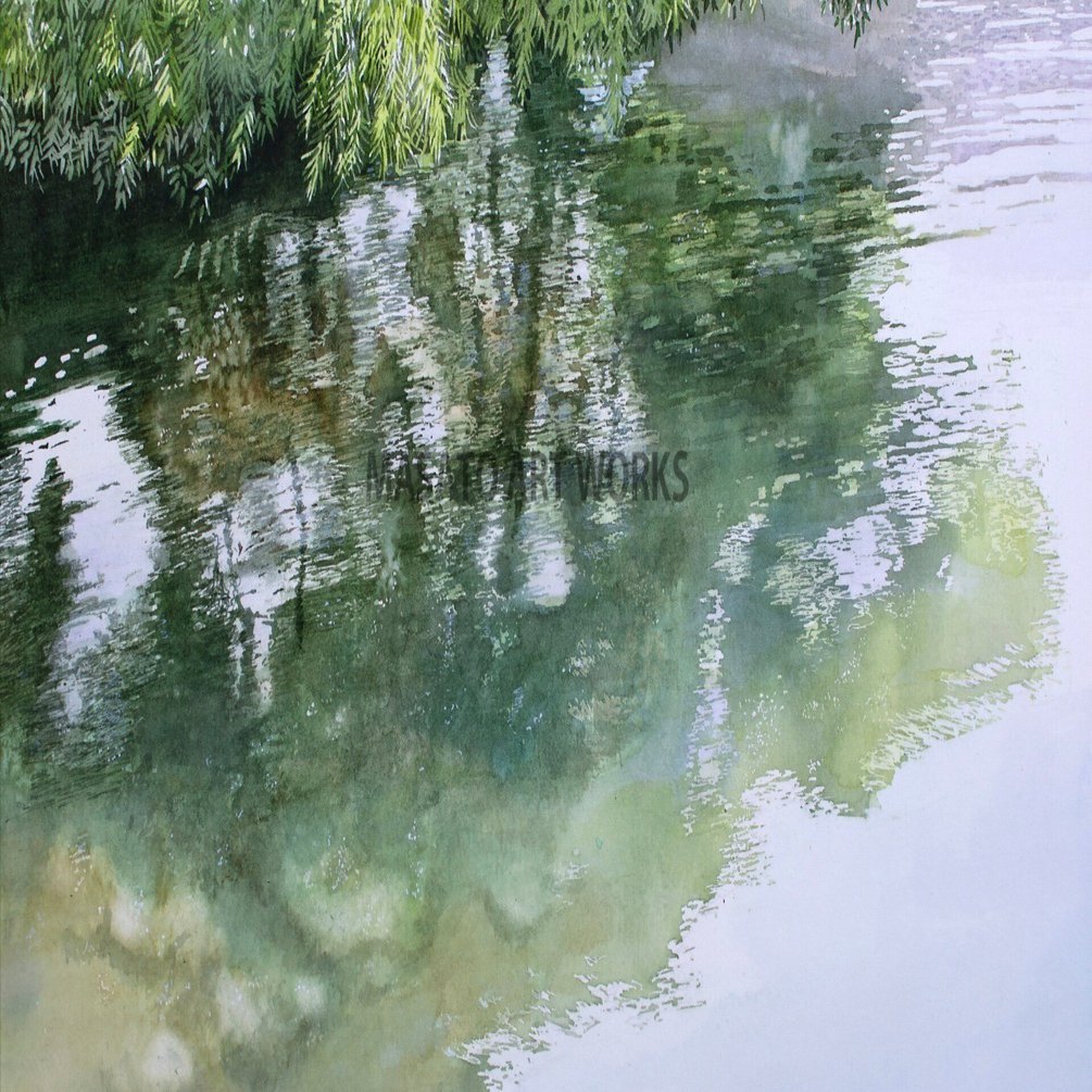 水の流れと透明感”を描いた水彩画7作品のスライドショー作りました