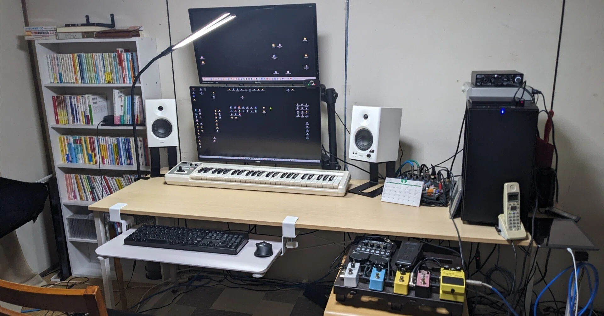 DTMデスク リニューアル（キーボードトレイ導入、49鍵盤復活）｜renzhen