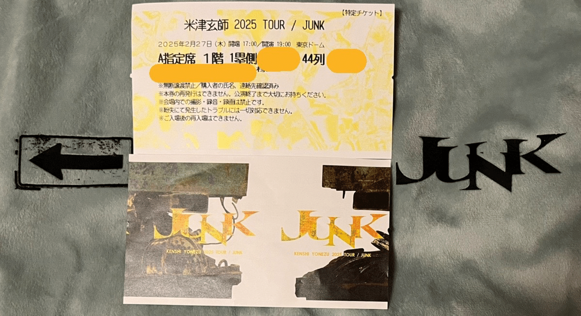 TOUR/JUNK回顧録 〜米津玄師ライブ初参船〜｜猫の足音