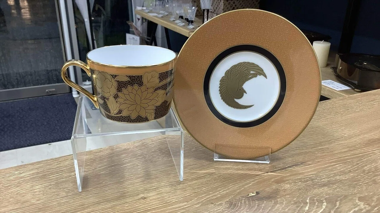 ノリタケ オマージュ コレクション カプチーノカップ&ソーサー(橙絵