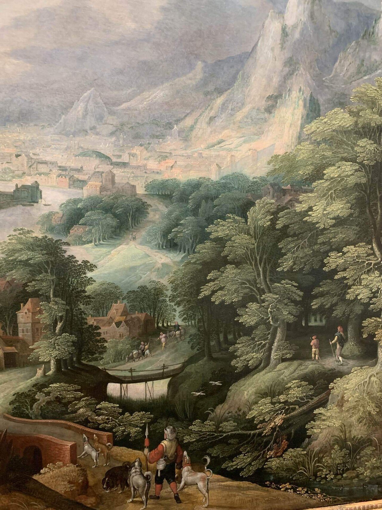 【美品】絵画　『窓から眺める丘』　フランス・ゴブラン織り使用　良質　額絵 絵画 窓から眺める丘 フランス・ゴブラン織り 良質キャン