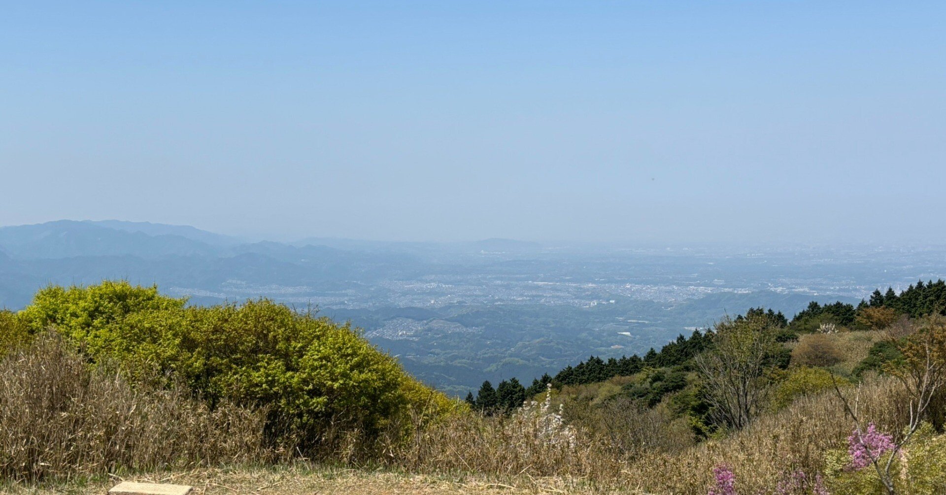 早くとも 混む前からと 行く山に 花はまだだが 絶景そこに