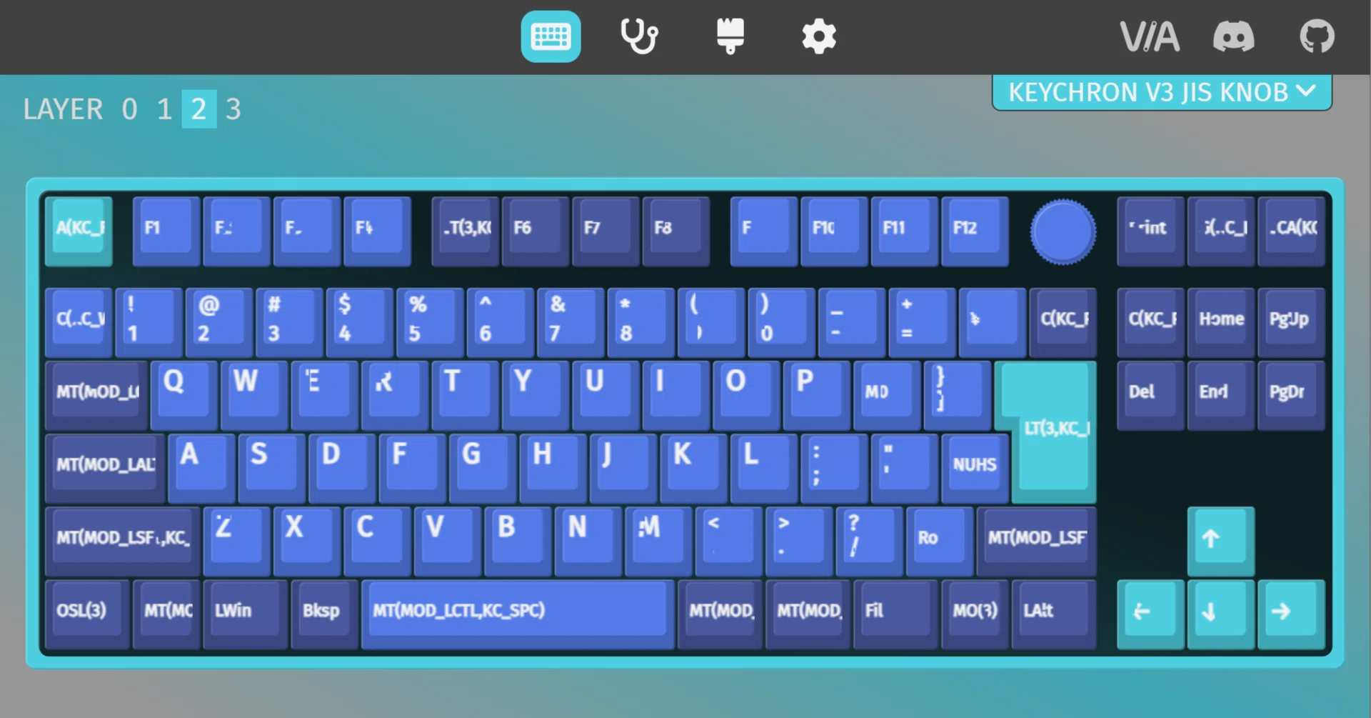 設定キー VIA設定キーコード例（KeychronV3）｜環