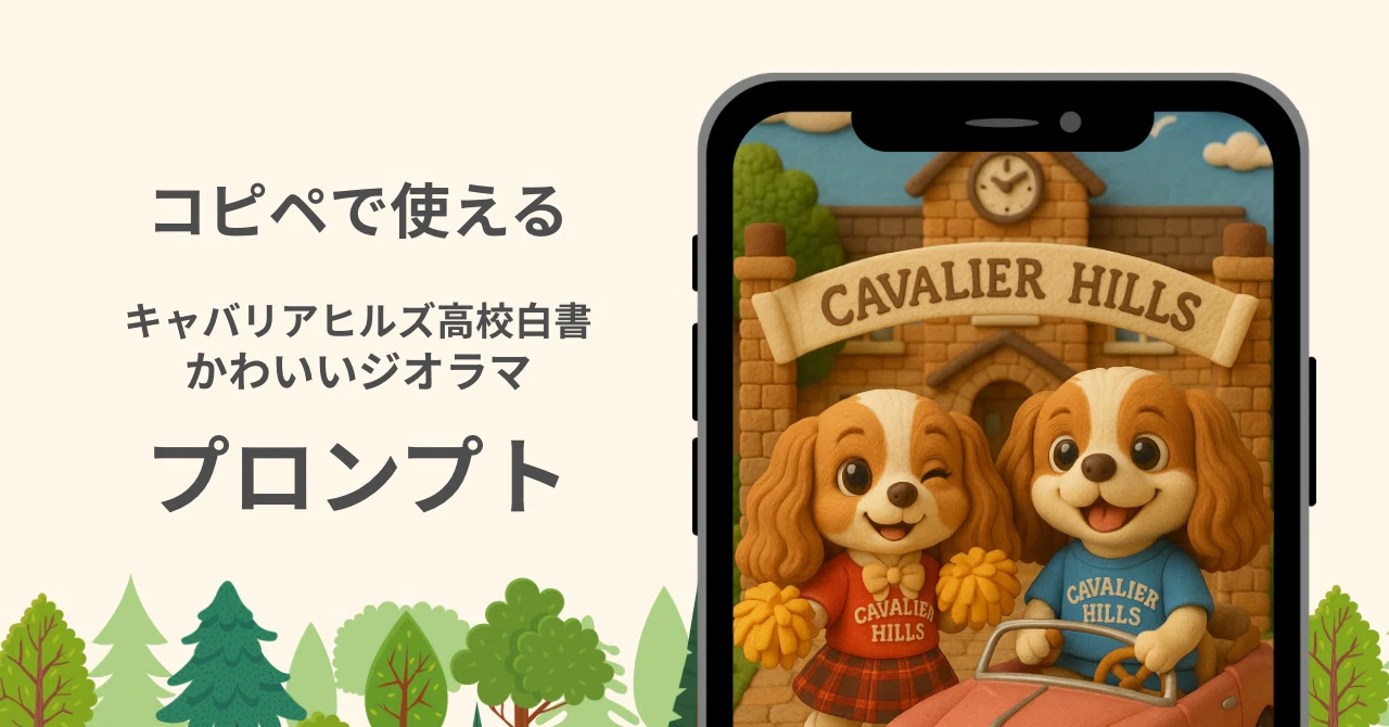 貼るだけでOK！【キャバリアヒルズ高校白書】ジオラマ風画像が作れる 