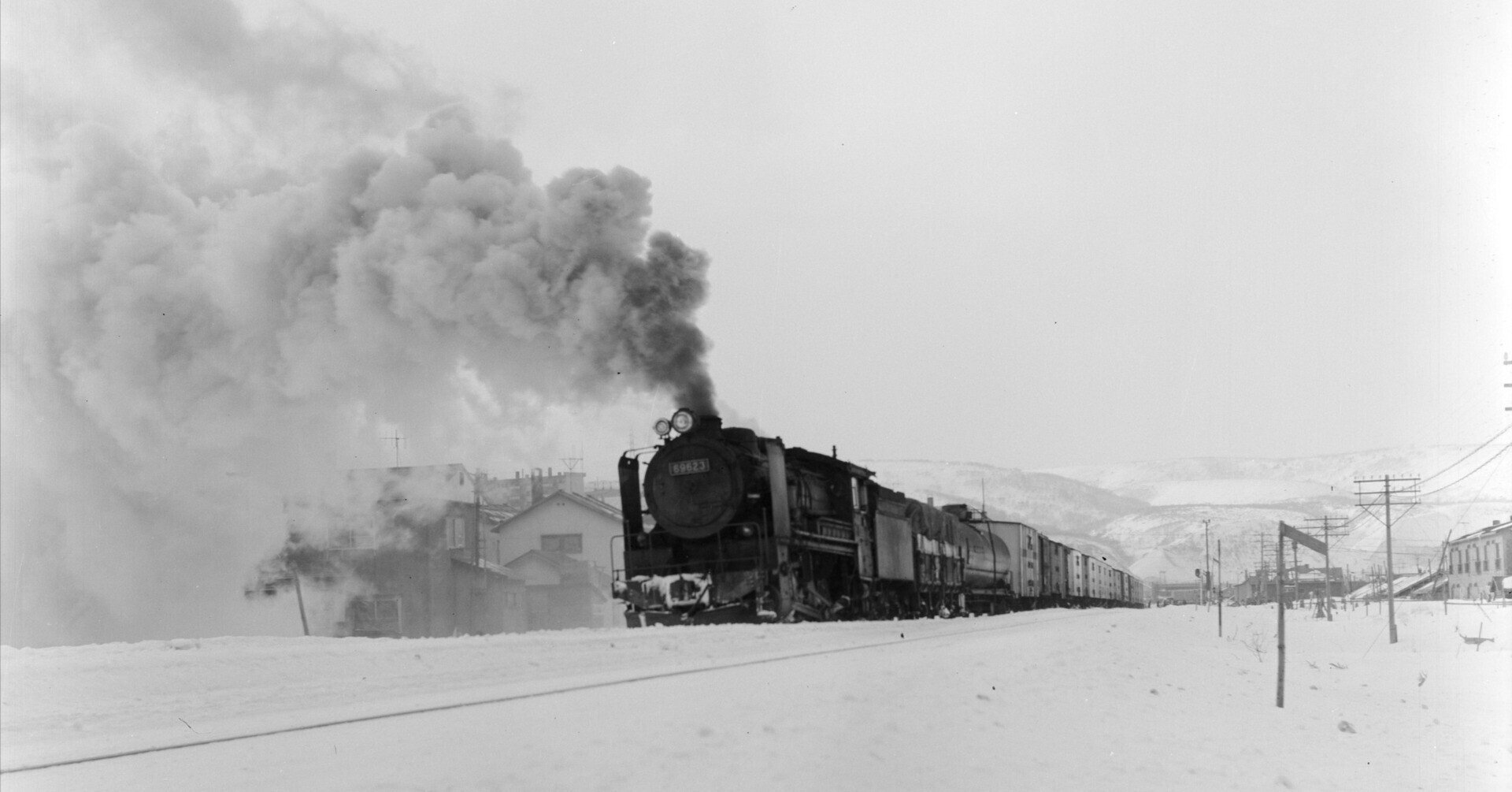往□昭和33年☆昔の古い鉄道写真ネガ☆C61形、東京モノレール