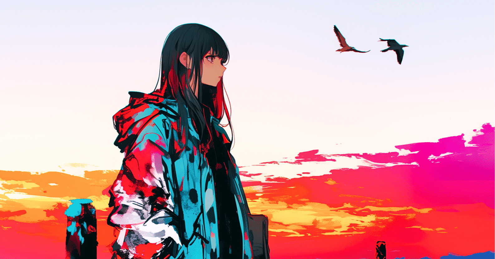 移ろいゆく空に【AIイラスト＋4コマ漫画】｜Alpaka