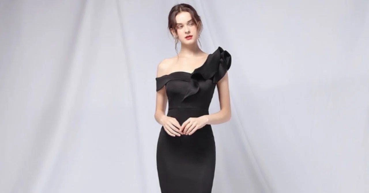 アルカドレス(ARUKA DRESS) 2-h7j8 パーティードレス 結婚式 ワンピース Aライン オーダーメイド(着丈 サイズオーダー可能) ミモレ丈 袖あり レース 花柄 大きいサイズ 体型カバー （ブラック）XS S M L XL XXL XXXL main image 1