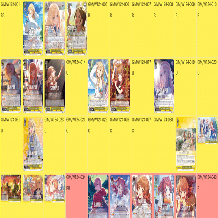 ヴァイスシュヴァルツ】学園アイドルマスター カードリスト 〜5/2＋