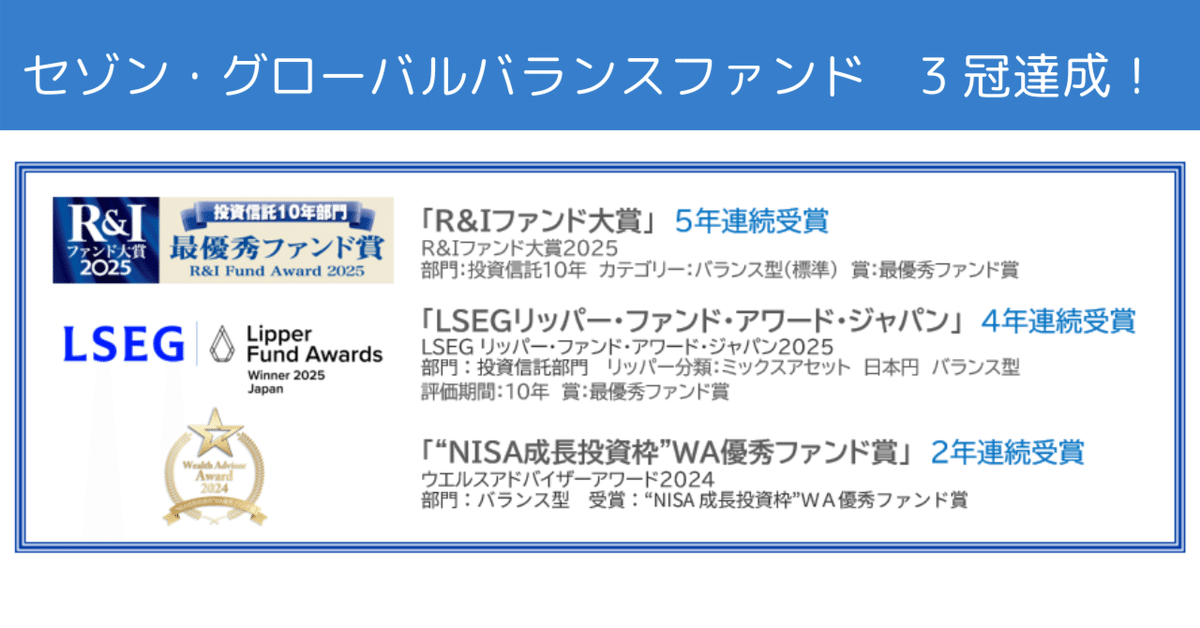 セゾン・グローバルバランスファンドが3冠達成！ ｜セゾン投信