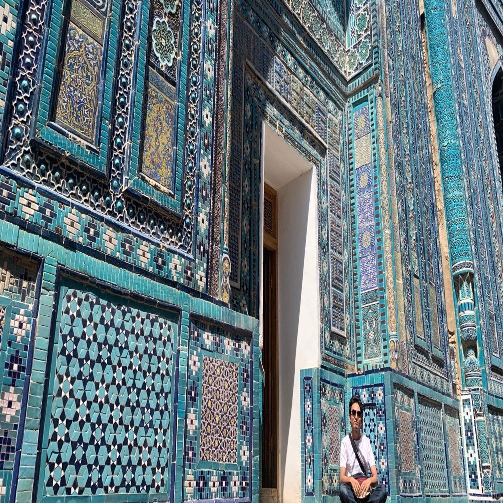 絵画　ウズベキスタン Uzbekistan 唐辛子爺とモスクワへ ⑬アフラシャブ博物館 ソグド人の