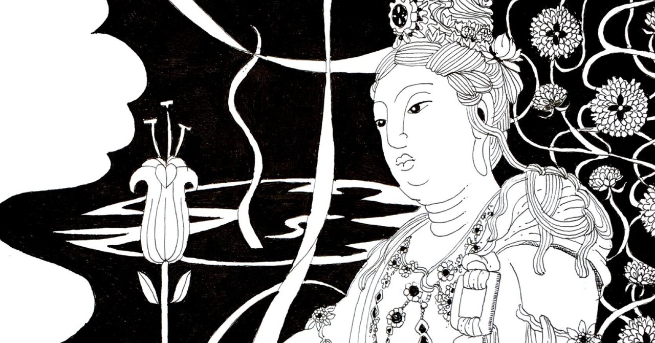 観世音菩薩　水墨画　菩薩の加護　人物画 41kNPj0DztL._AC_UF894,