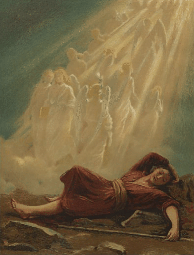 聖書や神話を知らんと理解できんアートが多いのでエピソード別にまとめてみる 旧約聖書篇23 ヤコブの夢 ヤコブのはしご さとなお 佐藤尚之 Note