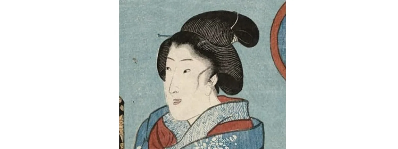 歌川国芳「人間万事愛婦美八卦意 利」浮世絵 木版画 美人図 錦絵 大判