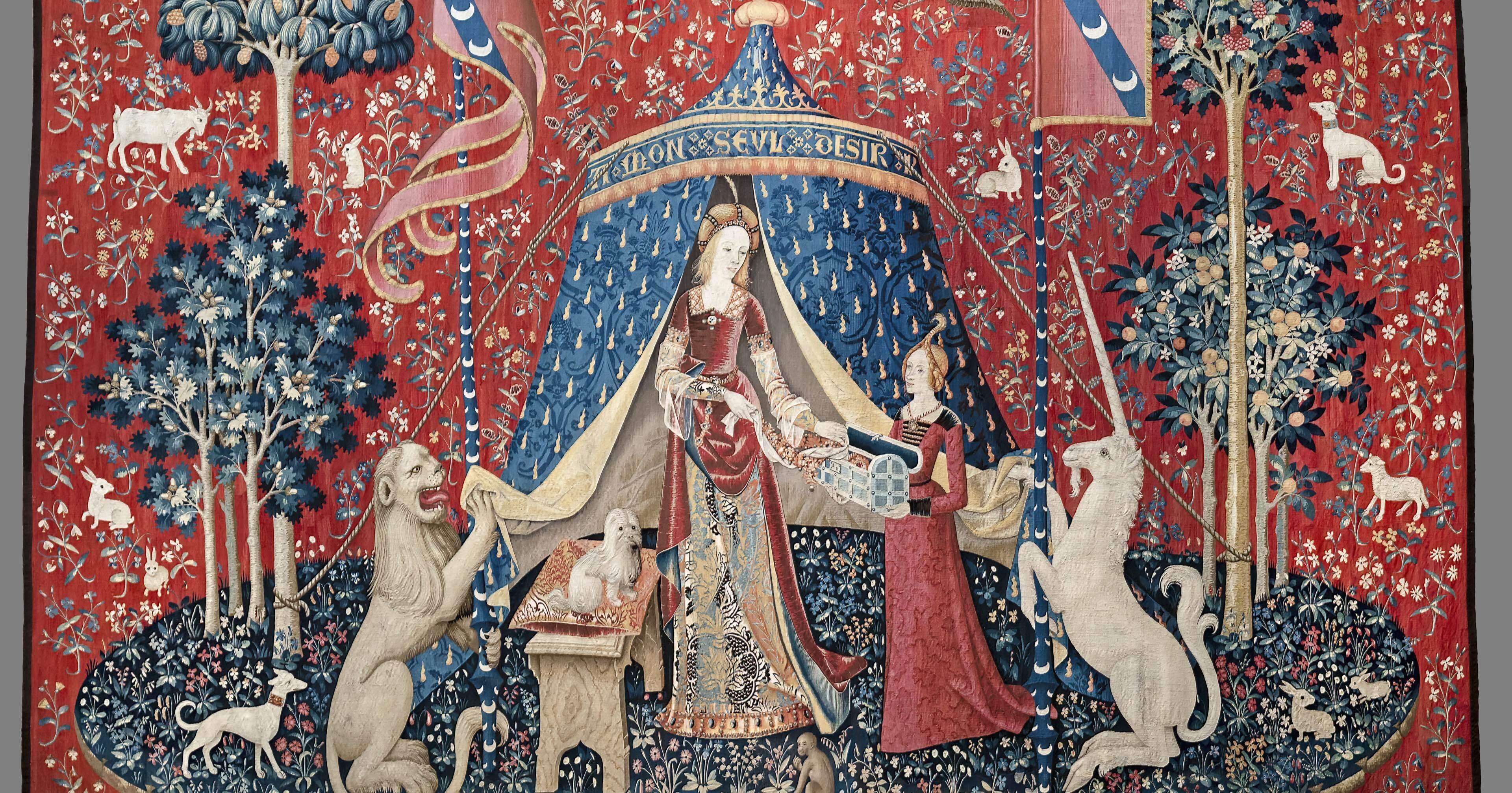 ゴブラン織り額絵 ・乙女とユニコーン ゴブラン織り額絵 ・乙女とユニコーン ゴブラン織り額絵 ・乙女と