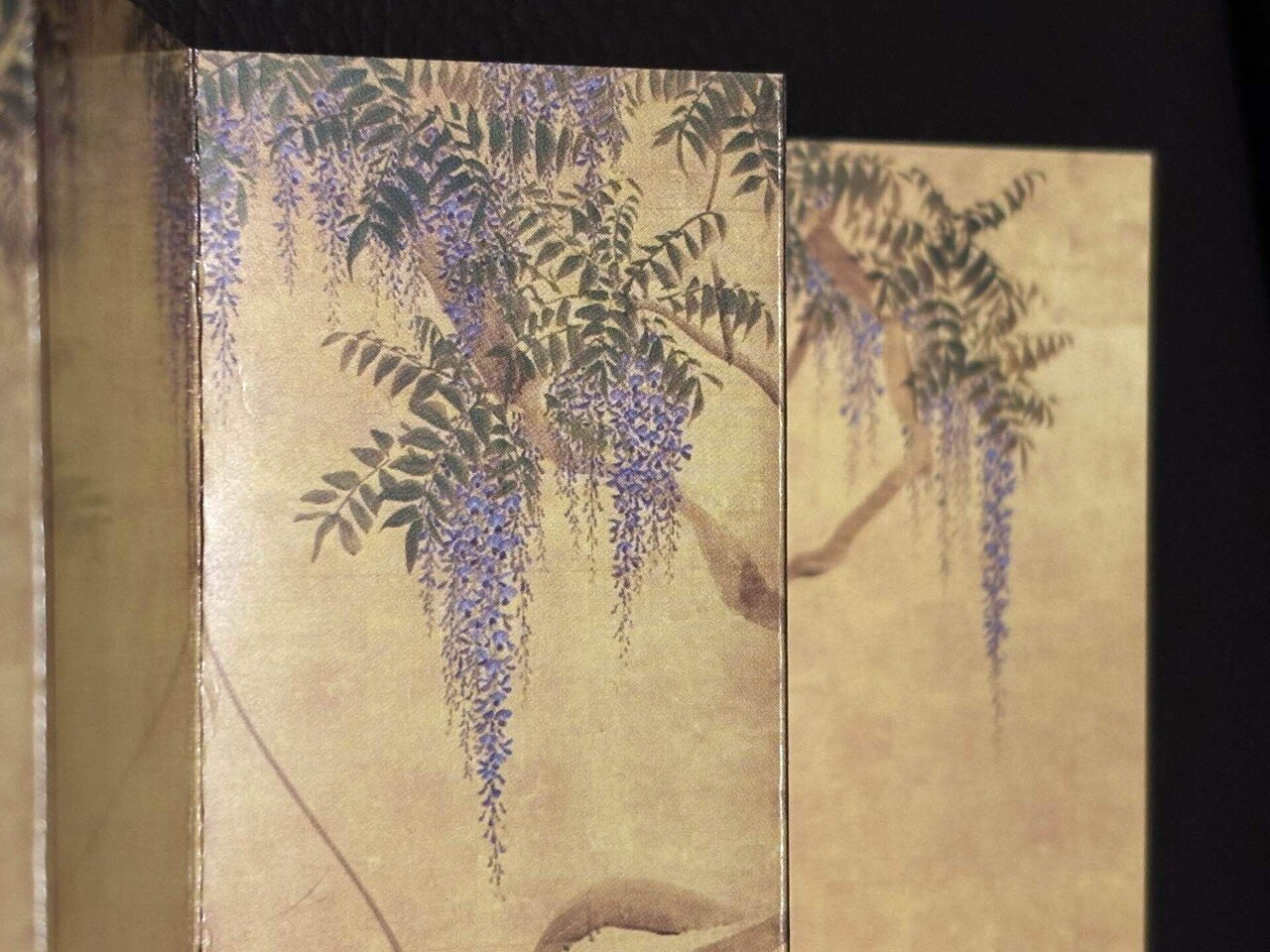 円山応挙、藤花図屏風、超希少・大判画集画、新品高級額装付 藤花図 文化遺産オンライン