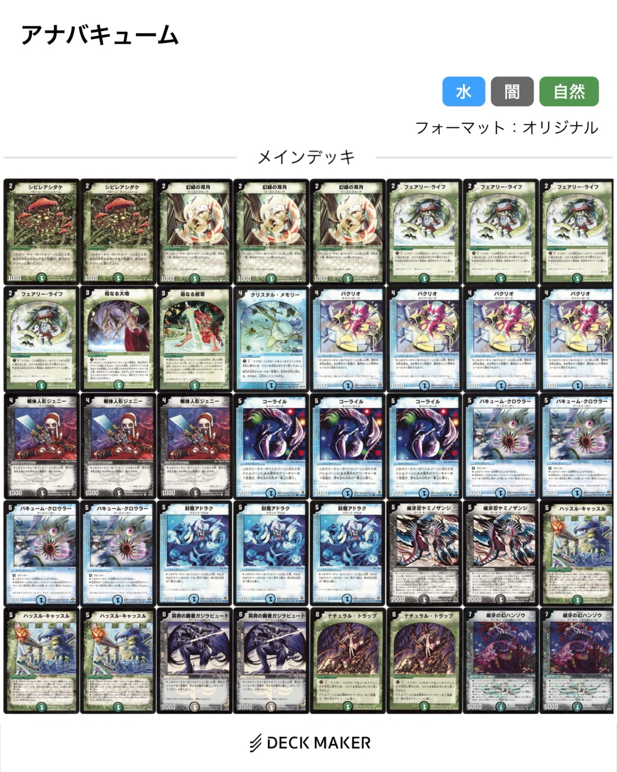アナバキューム - デュエマクラシック08【第4回チェケラッチョ杯 4位】｜AI