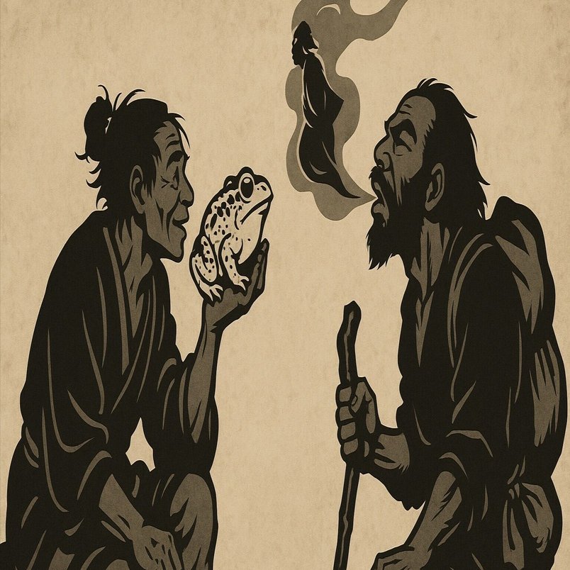 蝦蟇鉄拐図──帰ってきたら体がなかった仙人の話｜ごんべnote