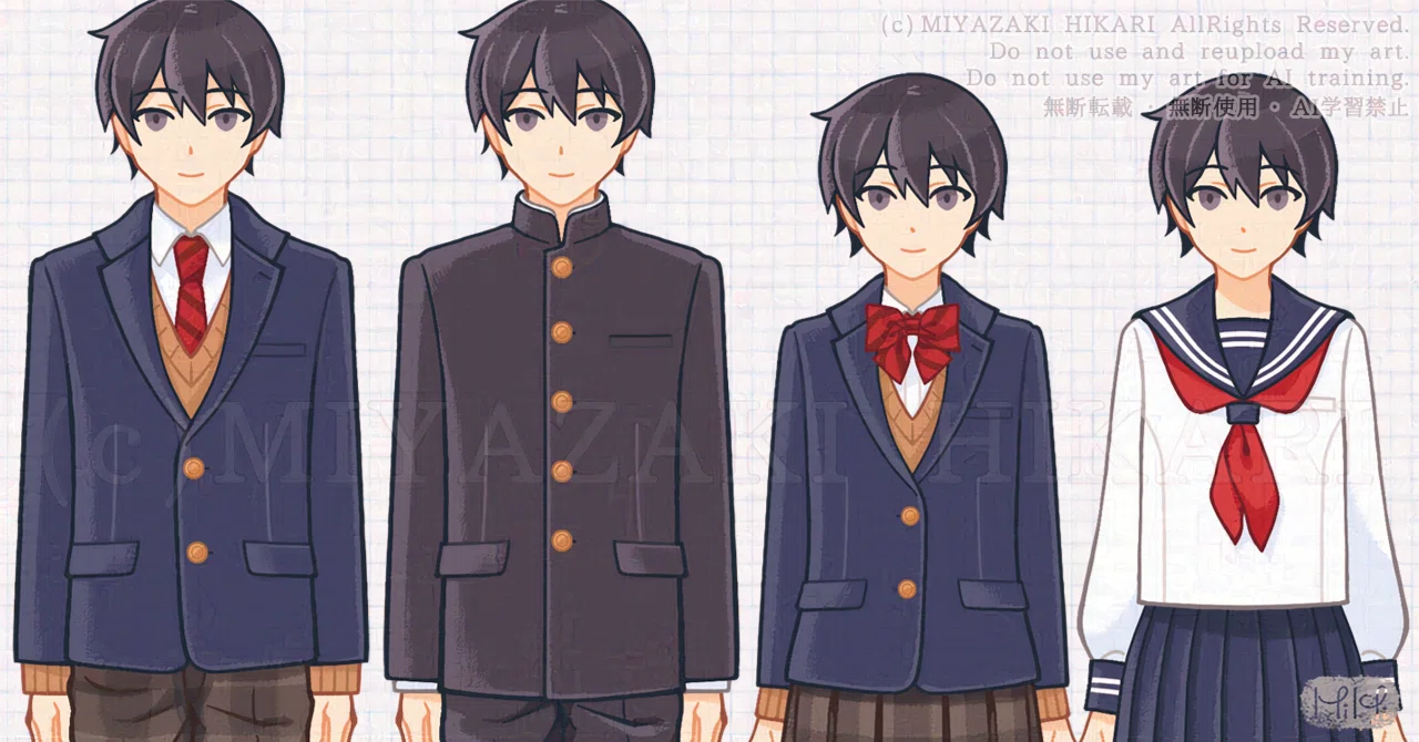 学生服の覚え描き｜宮崎ひかり
