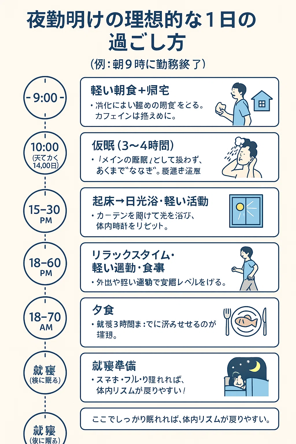 【睡眠】夜勤明けの過ごし方|すず|小さな行動🌱で人生を少し動かす看護師