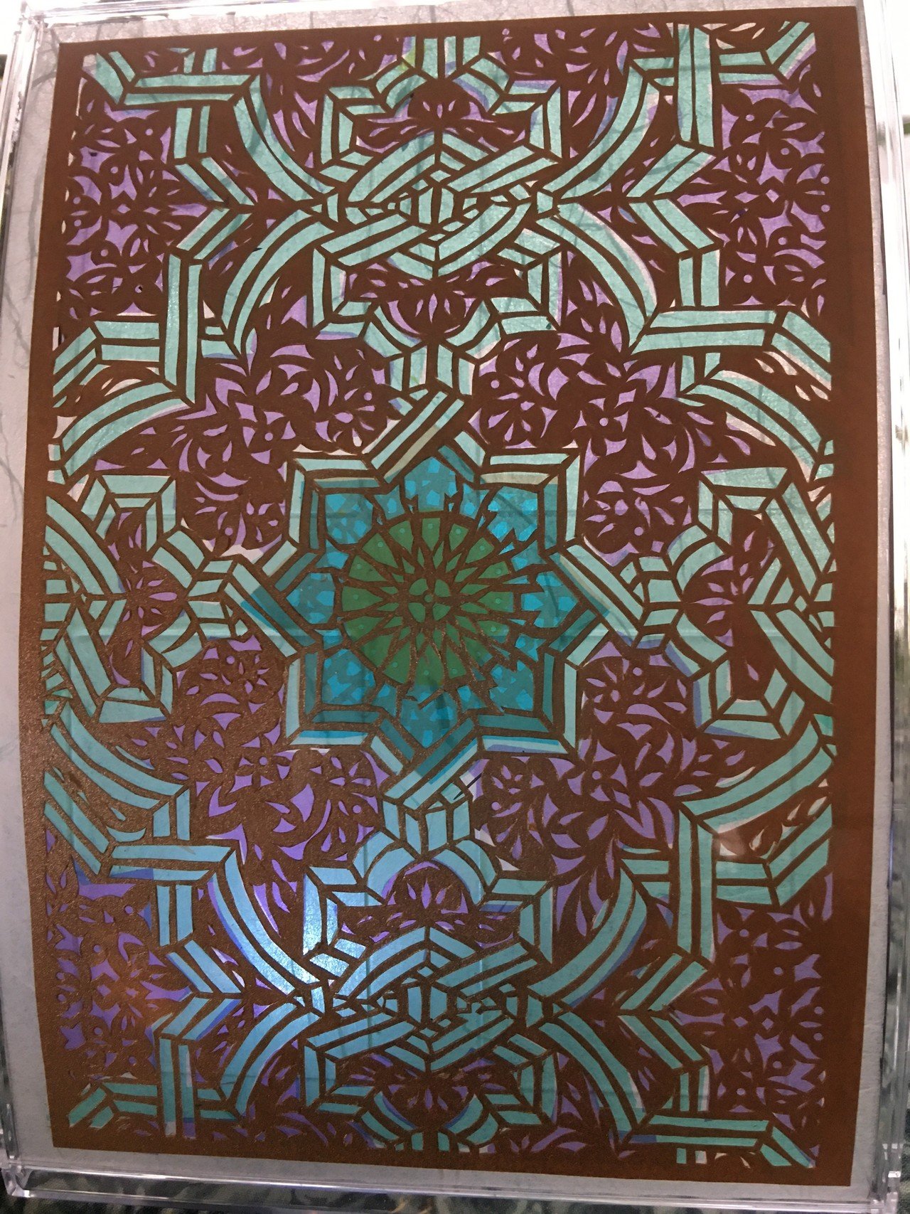 切り絵イスラム模様 ステンドグラス風 Frau Schnitt Note 切り絵イスラム模様 ステンドグラス風 Frau Schnitt Note