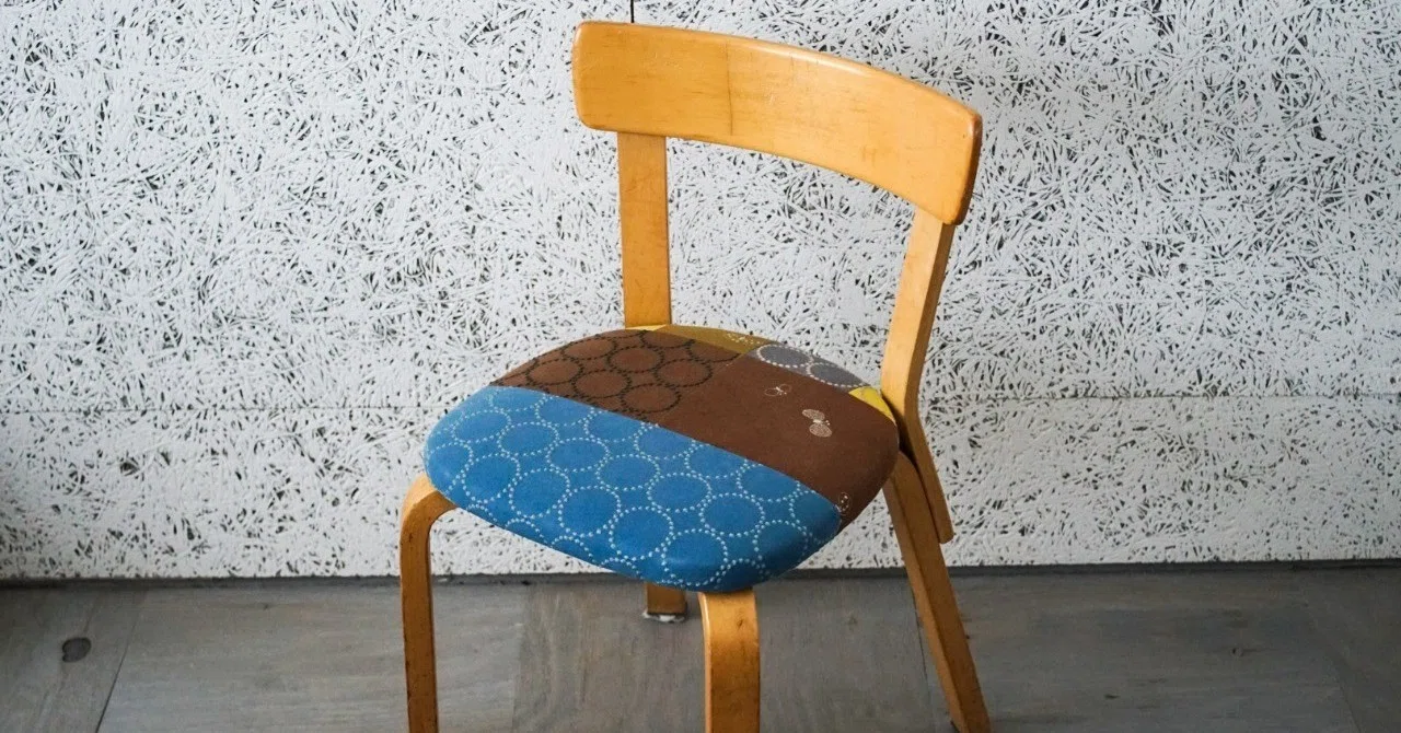 アルテック アアルト チェア69 ミナペルホネン ヴィンテージ Ph.D.のリペアチェア：alvar aalto chair 69 with minä perhonen dop