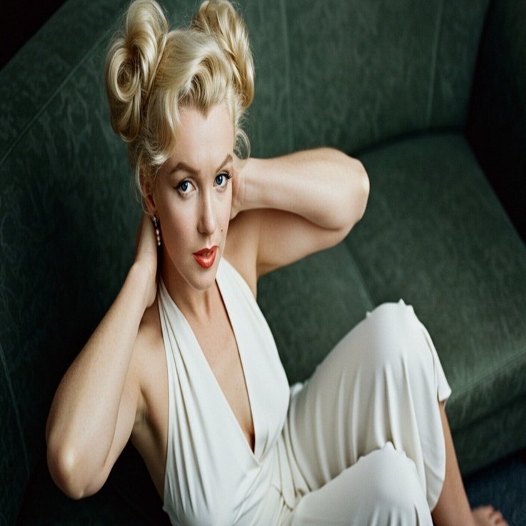 ツイントップお団子のマリリン・モンロー｜Mirai Aiprompter