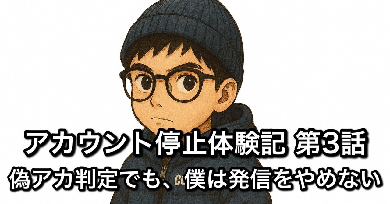 アカウント停止体験記 第3話： “偽アカ判定”でも、僕は発信をやめ