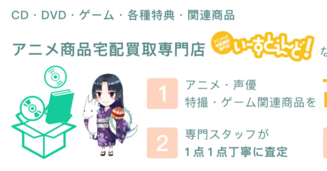 いーすとえんど宅配買取のリアルな評判とは？アニメ・声優グッズが 