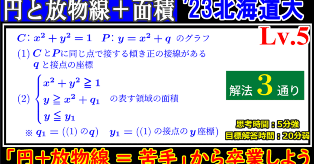 Piece CHECK(2025-24) 円と放物線が接する｜東大数学9割のKATSUYAが