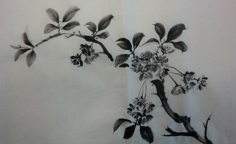 水墨画で八重桜を描いたがどこか違う T Miura Note 水墨画で八重桜を描いたがどこか違う T Miura Note