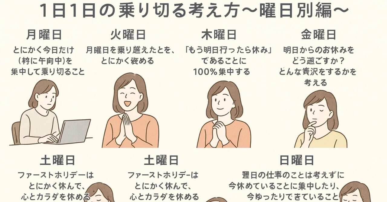 1日1日の乗り切る考え方〜曜日別編〜】｜@たいほーの元福祉職×副業 