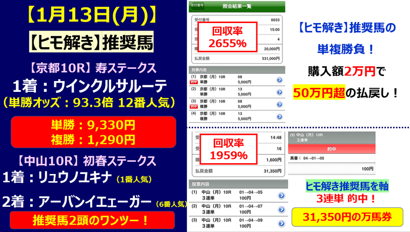 113ヒモ解き的中