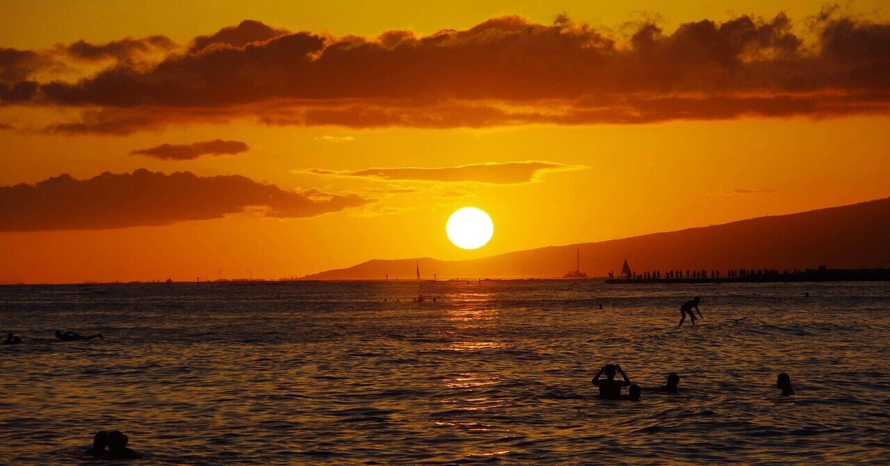 Waikīkī Beach Sunset / ワイキキビーチ 夕日(Hawaii, USA)｜N