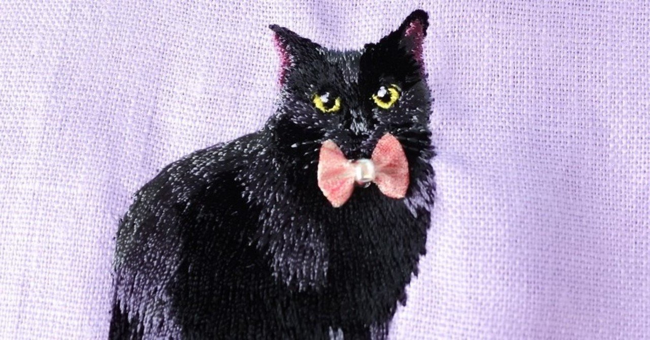 刺繍でそっくりの猫を作る｜ajico*猫の刺繍小物《コイトネコ》