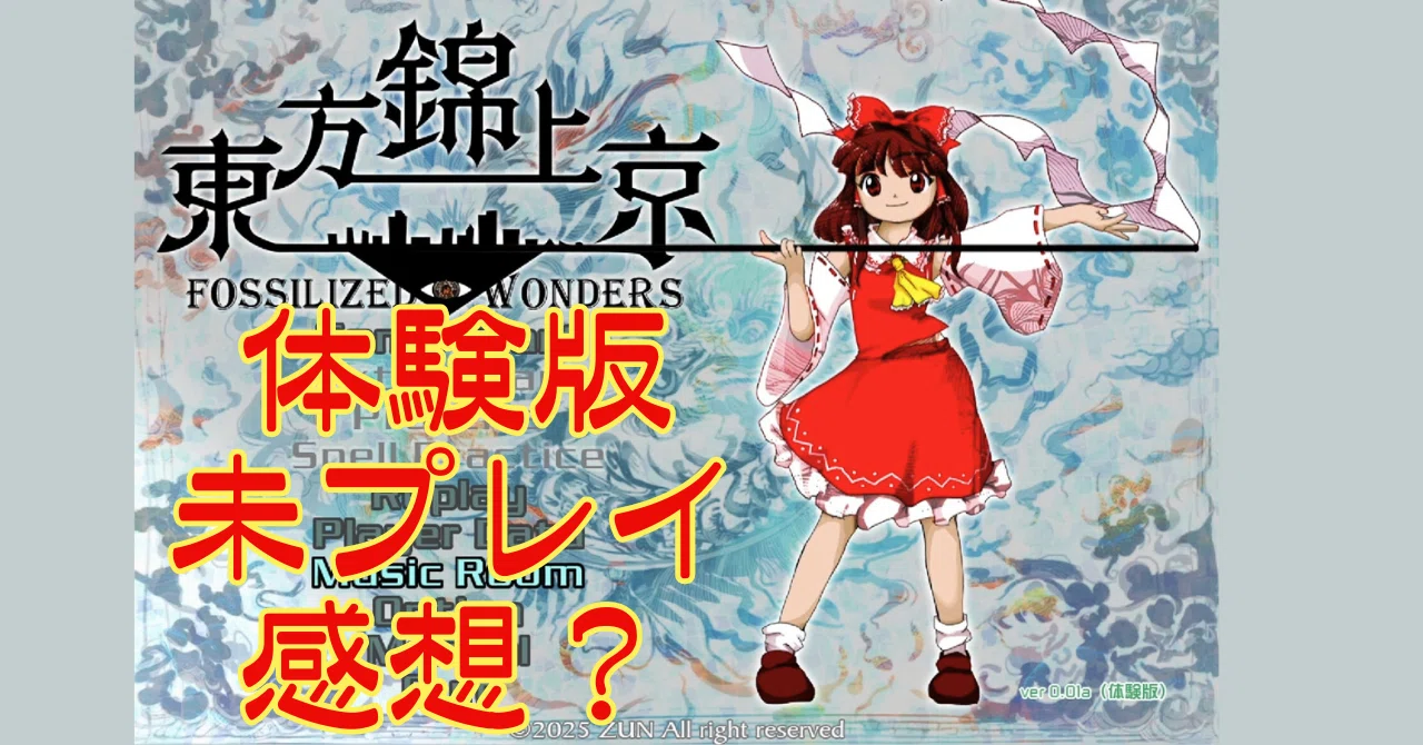 弾幕0発時点で1万文字。錦上京体験版、霊夢が動く前