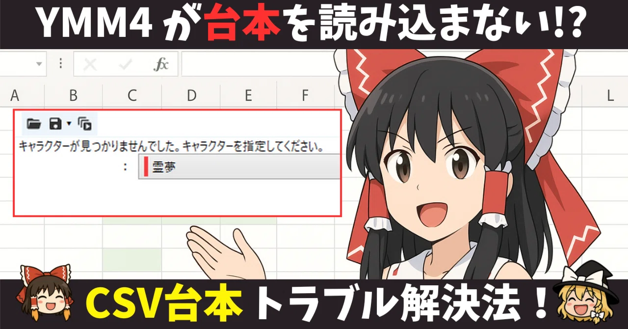 ゆっくりトラブル】「台本編集」が動かない！YMM4の頻出エラーを解決