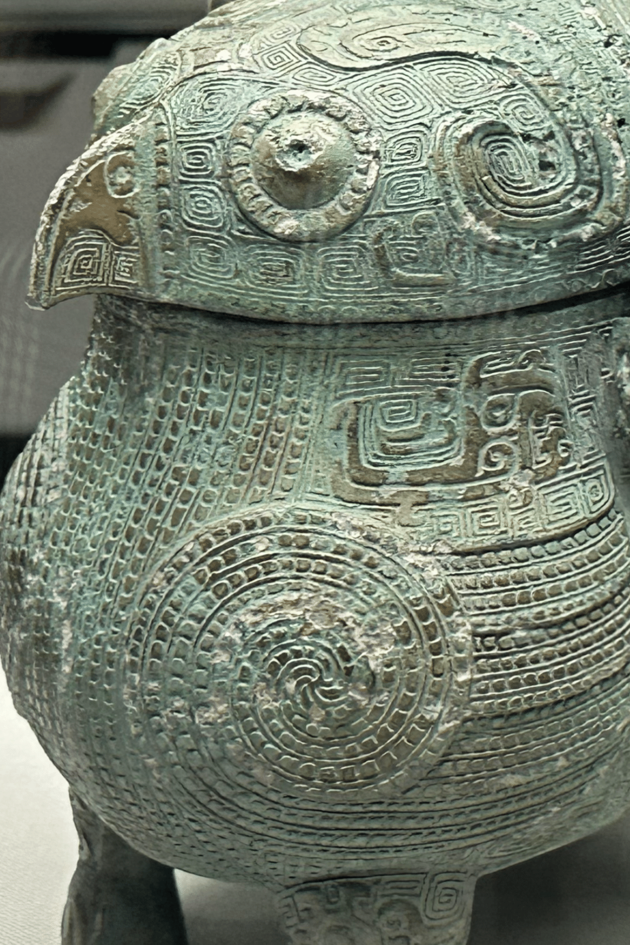 ○中国古美術 西周時代青銅器獣面文 小振り重厚感