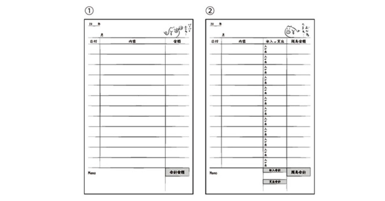 フリー 封筒でお金の管理 わたしの家計簿 印刷用 はらげ Note