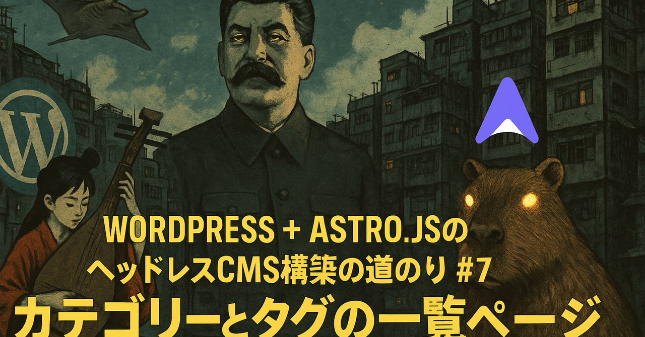 wordpress + astro.jsのヘッドレスCMS構築の道のり #7 カテゴリーとタグの一覧ページroyaltrux