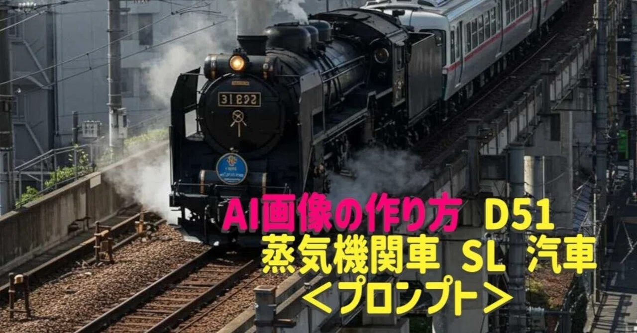 AI画像の作り方 D51蒸気機関車 SL 汽車＜プロンプト＞｜南城市 雑貨（愛）＆AI画像