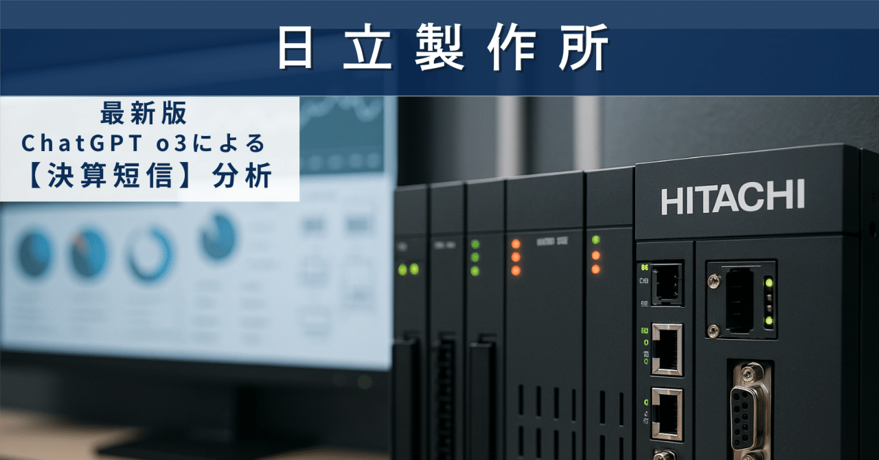 【決算短信】日立製作所(6501) 「社会イノベーション×グローバル経営」の真価はどこまで届くかAIによる個別株情報分析室