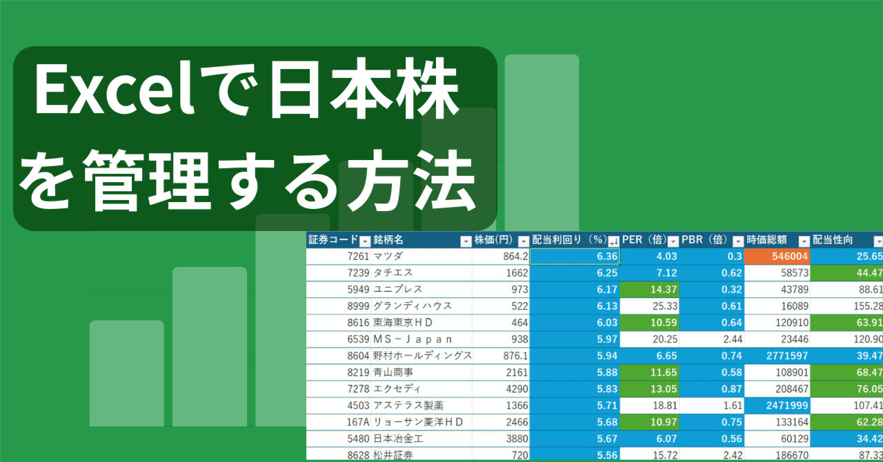実例公開】楽天マーケットスピードⅡ×Excelで日本株を自動管理する方法～単元未満株コツコツ投資でNISA枠を埋める高配当株投資～｜ゆのけ