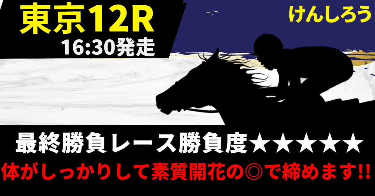 5月18日（日）最終勝負レース【東京12R】勝負度｜けんしろう