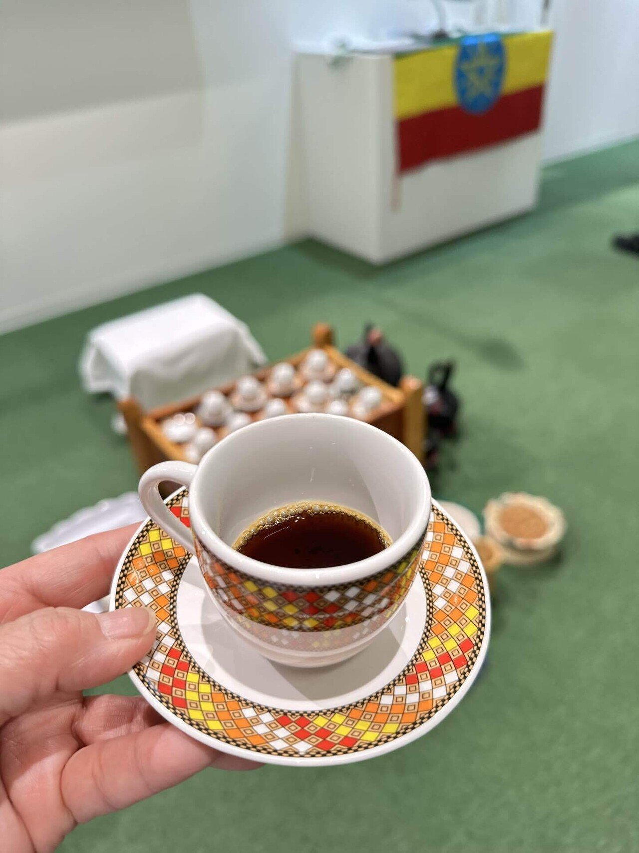 コーヒーテーブル　エチオピア　万博コモンズ 万博コーヒー情報 エチオピア(コモンズB館) コーヒーの展示のみ