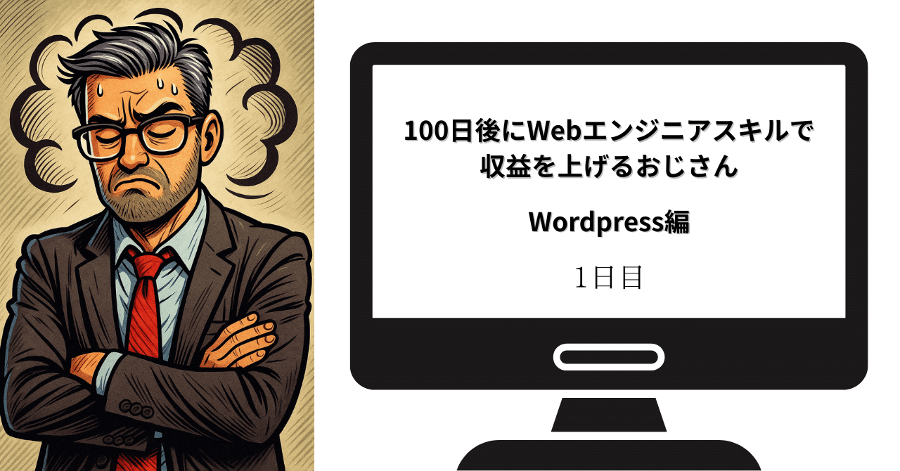 100日後にWebエンジニアスキルで収益を上げるおじさん～1日目～Junya