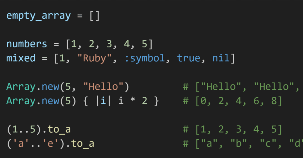 📌 Ruby 배열 (Array, 配列)|qqeqe